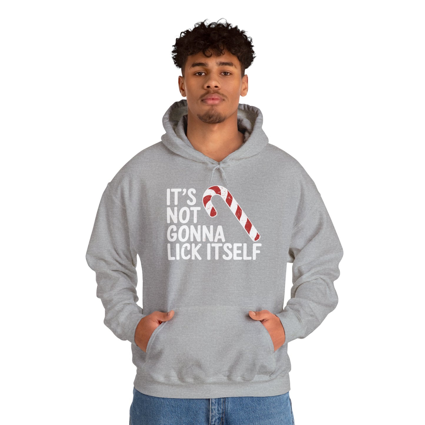 Funny Candy Cane Lick Itself Adult Christmas in July Gift Hoodie