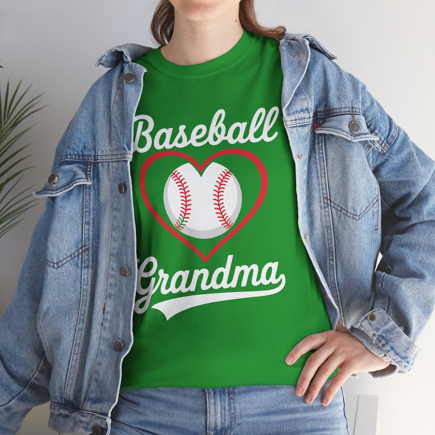 Baseball Grandma Shirt Women Baseball Heart Mothers Day T-Shirt