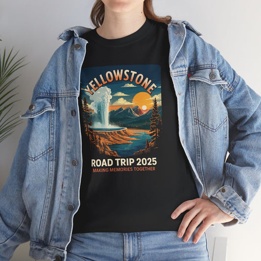 Yellowstone Family Road Trip 2025 National Park Outdoor T-Shirt