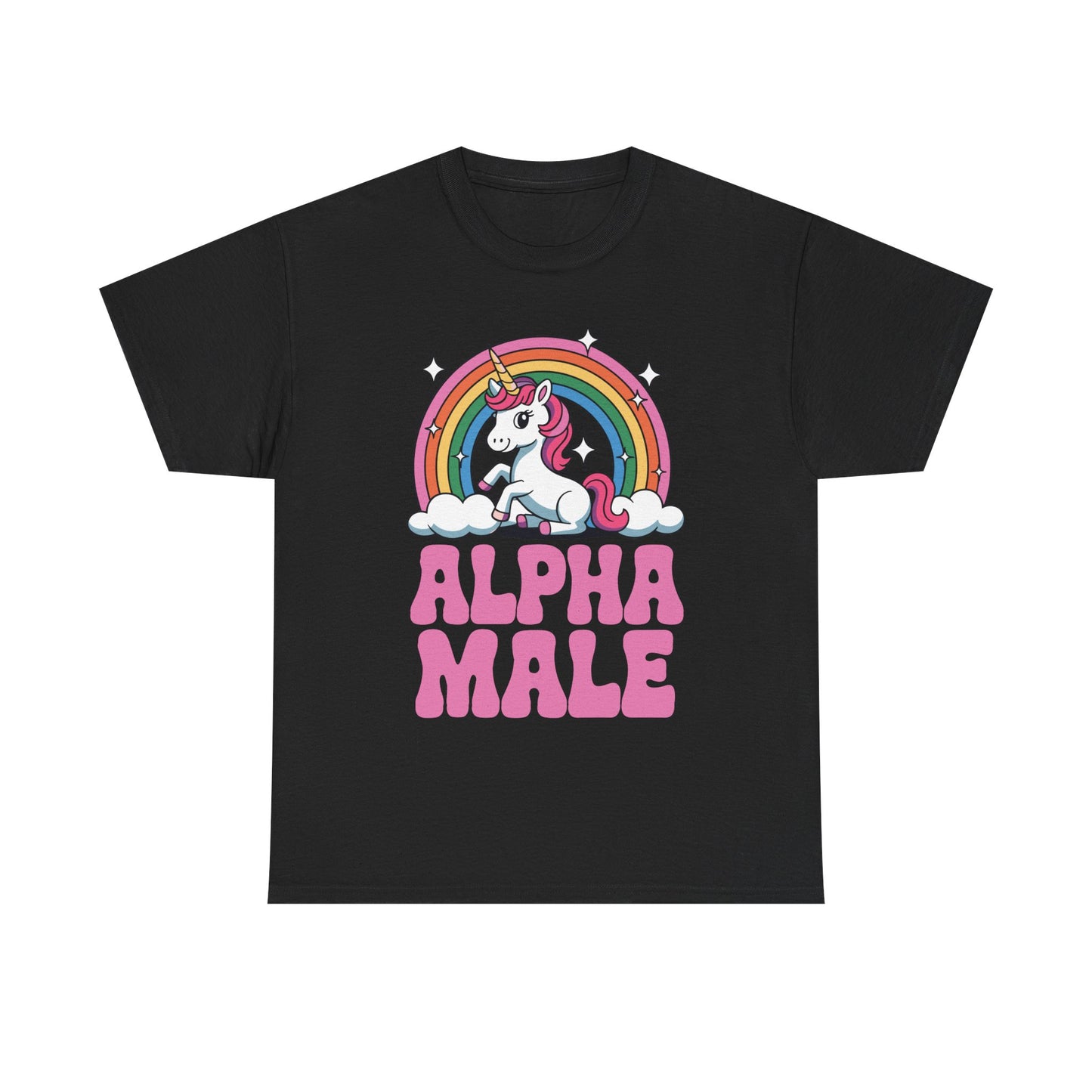 Funny Alpha Male Unicorn Sarcastic Ironic Weird Y2K Humor T-Shirt