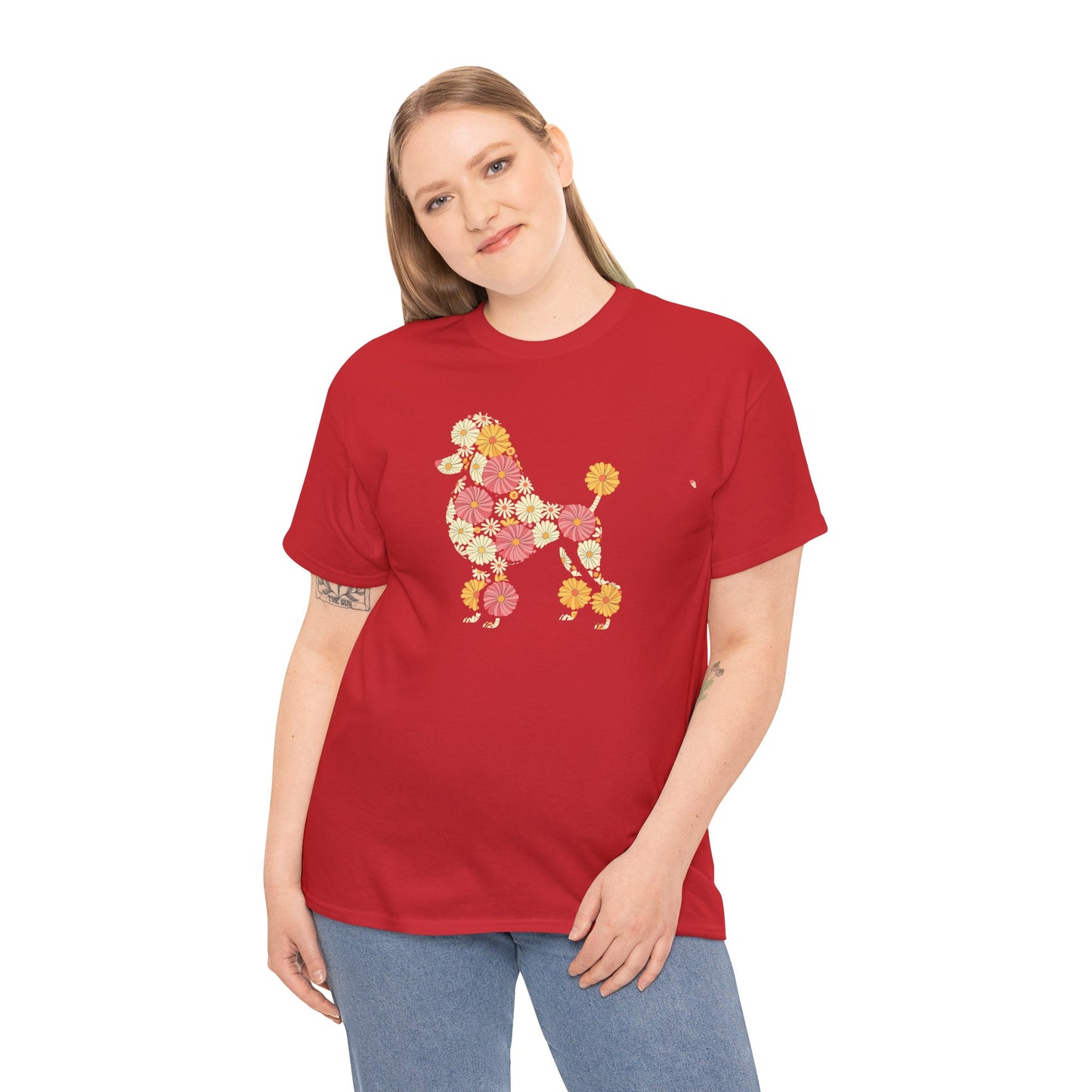 Funny Floral Flower Poodle Mom Grandma Womens Mothers Day T-Shirt