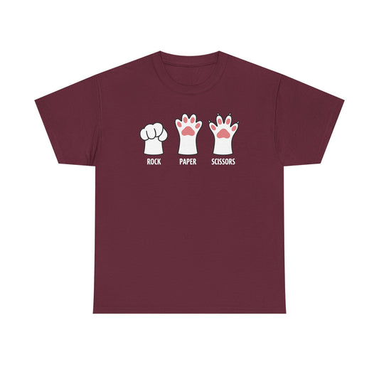 Funny  Introvert Cat Animal Rescue Rock Paper Scissors Cute Paw Cat T-Shirt