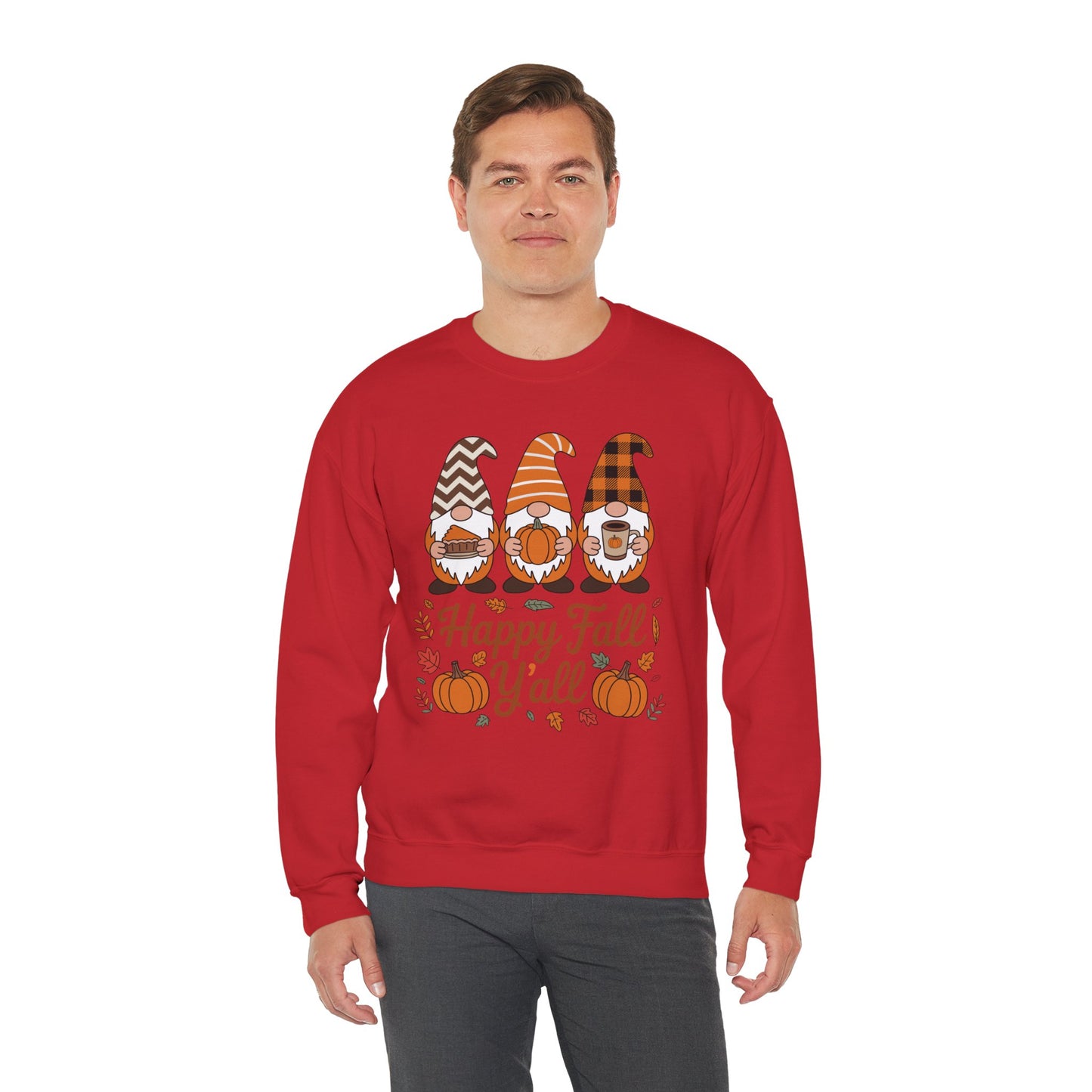 Happy Fall Y'all Gnome Pumpkin Autumn Thanksgiving Men Women Sweatshirt