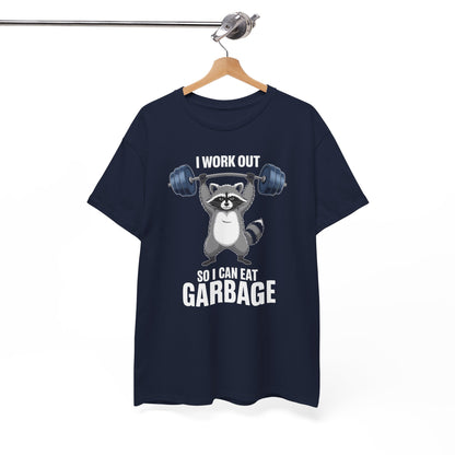 Raccoon Deadlift Bodybuilding Animal Funny Gym Fitness T-Shirt