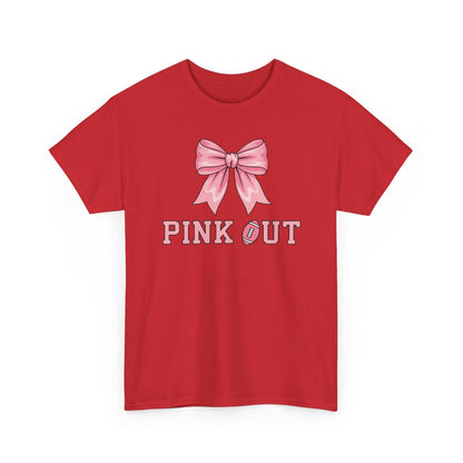 Pink Out Football Bow Preppy Breast Cancer Awareness Women T-Shirt