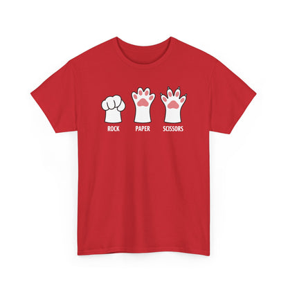 Funny  Introvert Cat Animal Rescue Rock Paper Scissors Cute Paw Cat T-Shirt