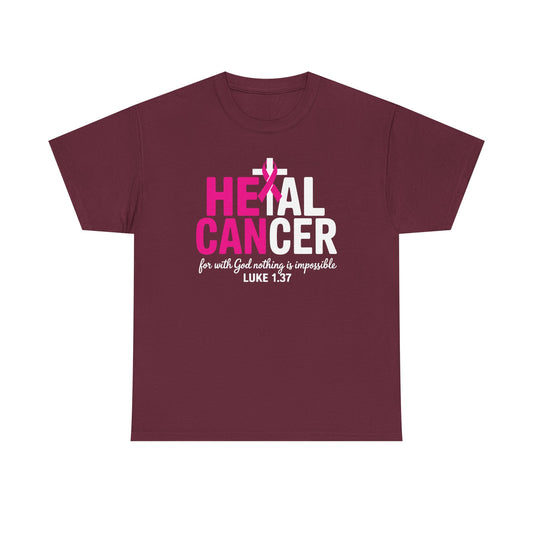 Heal Cancer Believe God Christian Breast Cancer Awareness T-Shirt