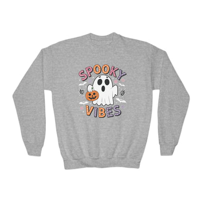 Spooky Vibes Ghost Retro Groovy Halloween Kids Sweatshirt