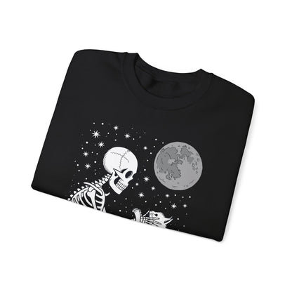Skeleton Cat Skull Kitty Cute Goth Halloween Men Women Sweatshirt