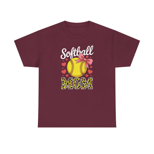 Softball Mom Headband Leopard Softball Ball Mothers Day Mama T-Shirt
