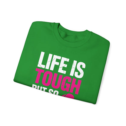 Life Is Tough But So Is My Wife Breast Cancer Awareness Gift Sweatshirt
