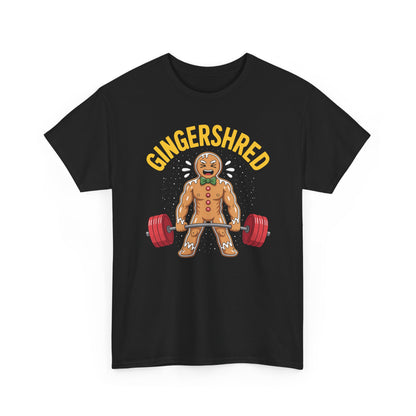 Funny Gingershred Gingerbread Man Gym Bodybuilding Christmas T-Shirt