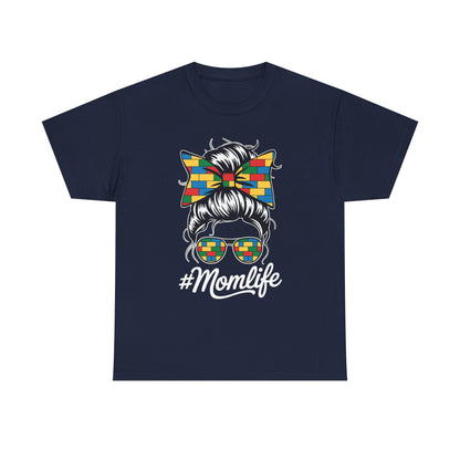 Building Block Messy Bun Mom Life Master Builder Mothers Day T-Shirt