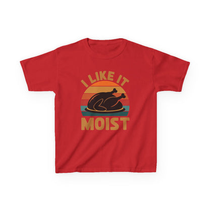 I Like It Moist Unisex Kids Black Thanksgiving T-Shirt