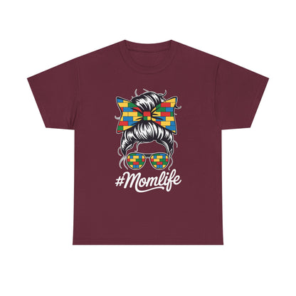 Building Block Messy Bun Mom Life Master Builder Mothers Day T-Shirt