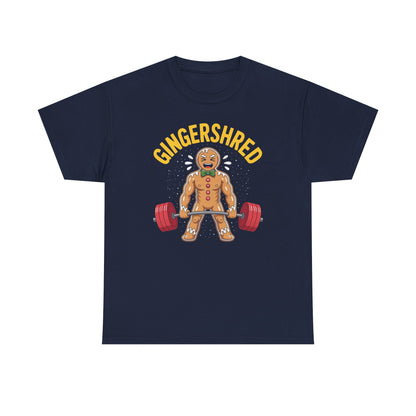 Funny Gingershred Gingerbread Man Gym Bodybuilding Christmas T-Shirt