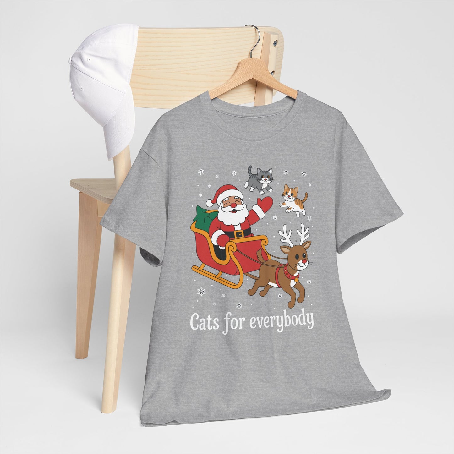 Cats For Everybody Christmas Cat Funny Xmas Women Santa T-Shirt
