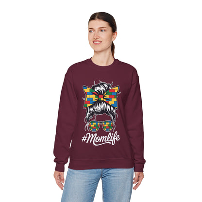Building Block Messy Bun Mom Life Master Builder Mothers Day Sweatshirt