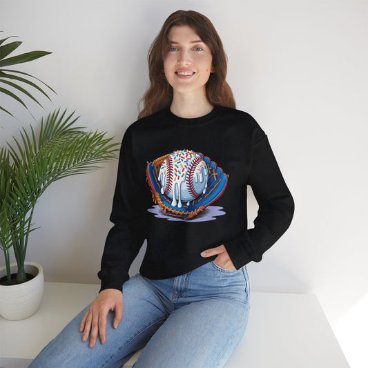 Baseball Drip Ice Cream Sprinkles Baseball Glove Sweatshirt