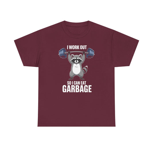Raccoon Deadlift Bodybuilding Animal Funny Gym Fitness T-Shirt
