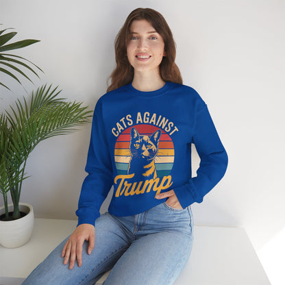 Cats Against Trump Funny Anti Trump Election Funny Cat Sweatshirt