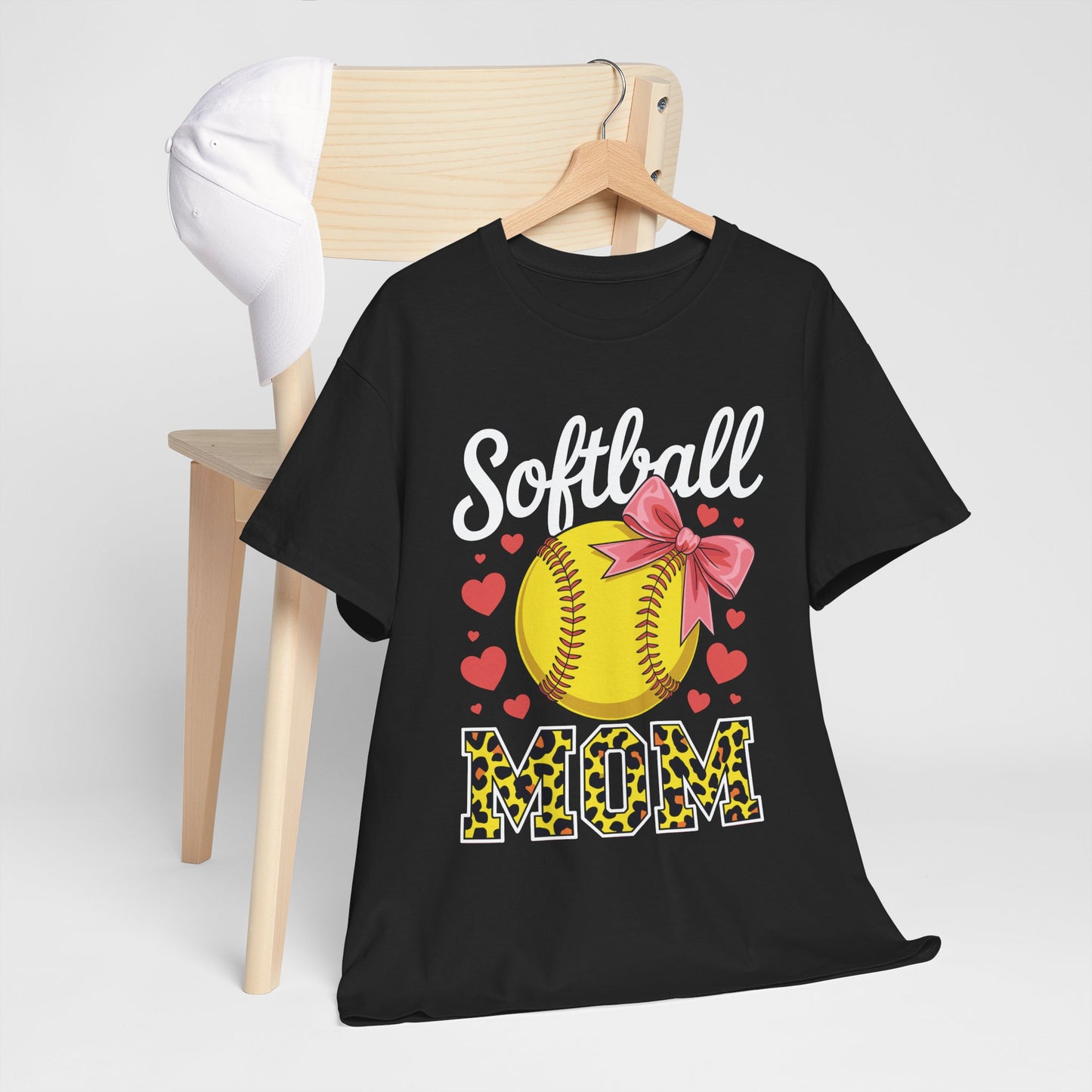 Softball Mom Headband Leopard Softball Ball Mothers Day Mama T-Shirt
