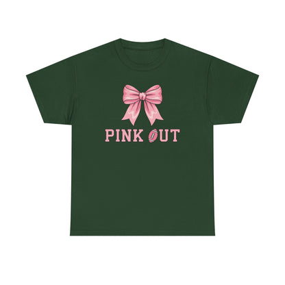 Pink Out Football Bow Preppy Breast Cancer Awareness Women T-Shirt