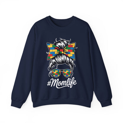 Building Block Messy Bun Mom Life Master Builder Mothers Day Sweatshirt