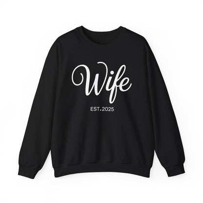Wife Est 2025 Just Married Honeymoon Wedding Couples Sweatshirt