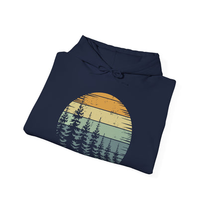 Retro Forest Trees Outdoors Nature Vintage Graphic Hoodie