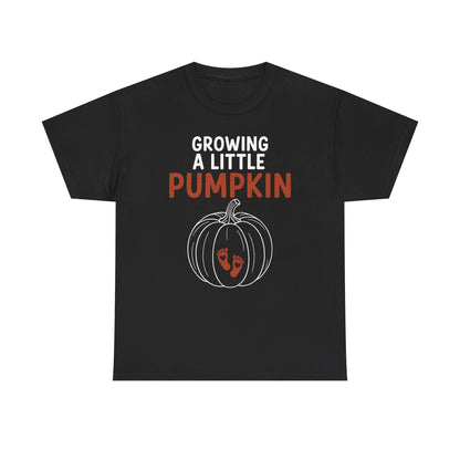 Growing A Little Pumpkin Fall Thanksgiving Baby Bump Wife T-Shirt