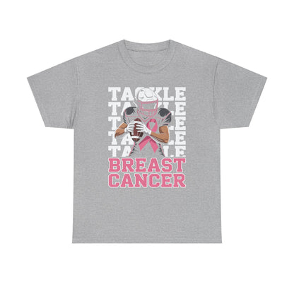 Tackle Football Breast Cancer Awareness Pink Ribbon T-Shirt