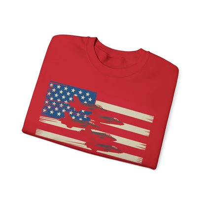 Vintage American Flag USA Fighter Jets 4th of July Patriotic Sweatshirt