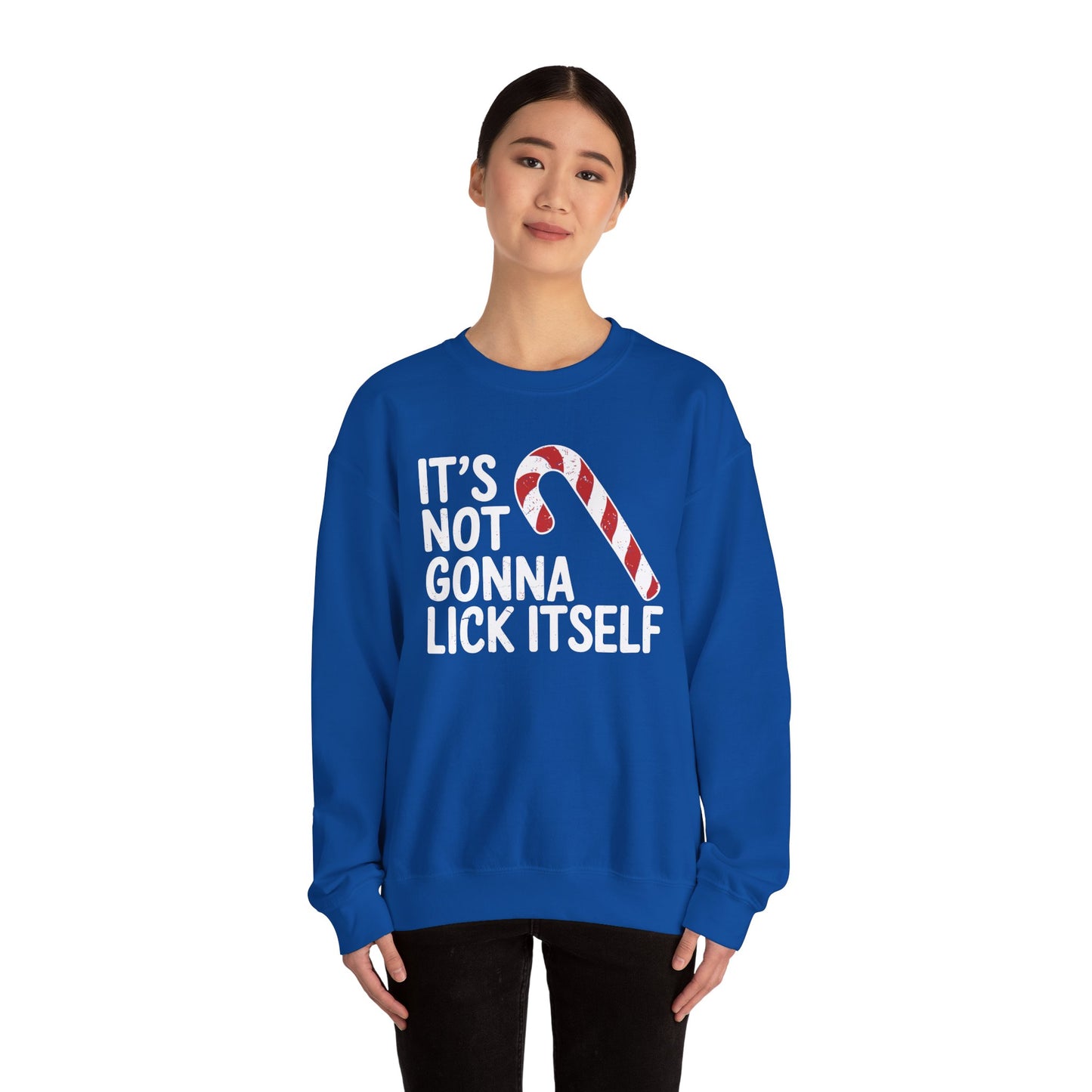 Funny Candy Cane Lick Itself Adult Christmas in July Gift Sweatshirt