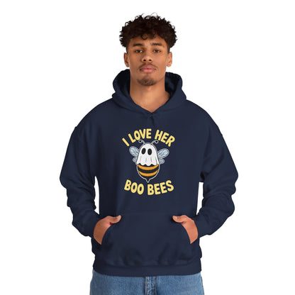 I Love Her Boo Bees Couples Halloween Adult Costume His Men Hoodie