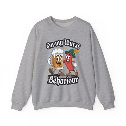 Oktoberfest On My Wurst Behaviour German Beer Sausage Adults Sweatshirt