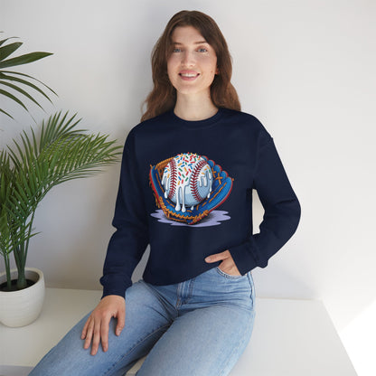 Baseball Drip Ice Cream Sprinkles Baseball Glove Sweatshirt