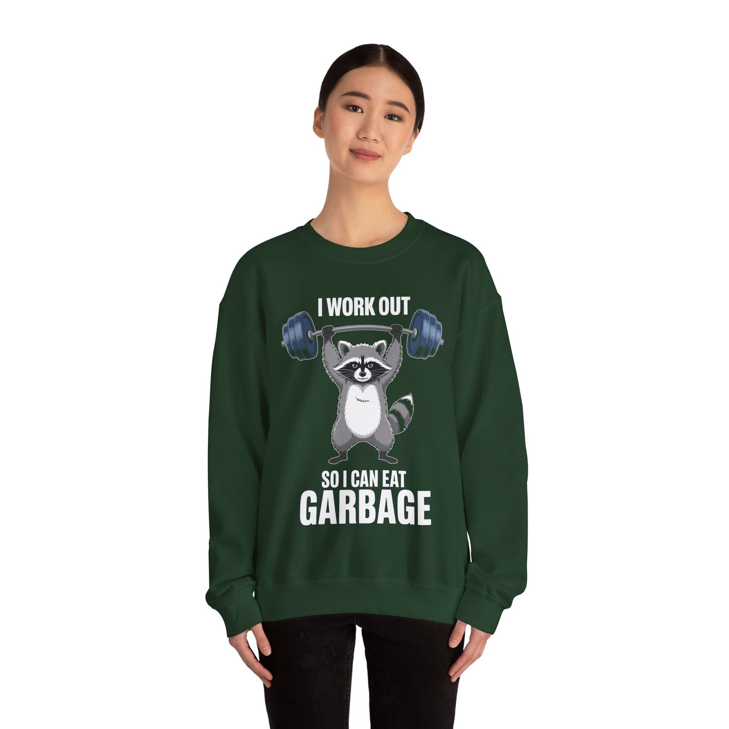 Raccoon Deadlift Bodybuilding Animal Funny Gym Fitness Sweatshirt