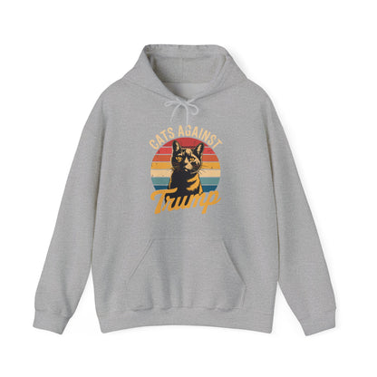 Cats Against Trump Funny Anti Trump Election Funny Cat  Hoodie