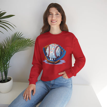 Baseball Drip Ice Cream Sprinkles Baseball Glove Sweatshirt