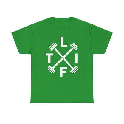 LIFT Weightlifting Fitness Barbells Crossed Circle T-Shirt