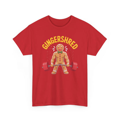 Funny Gingershred Gingerbread Man Gym Bodybuilding Christmas T-Shirt