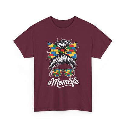 Building Block Messy Bun Mom Life Master Builder Mothers Day T-Shirt