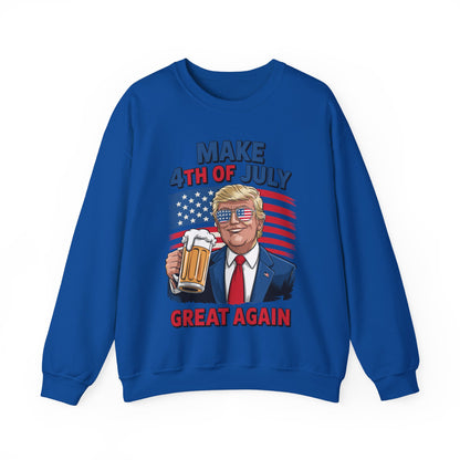 Trump Make 4th of July Great Again Men Drinking Beer Funny Sweatshirt