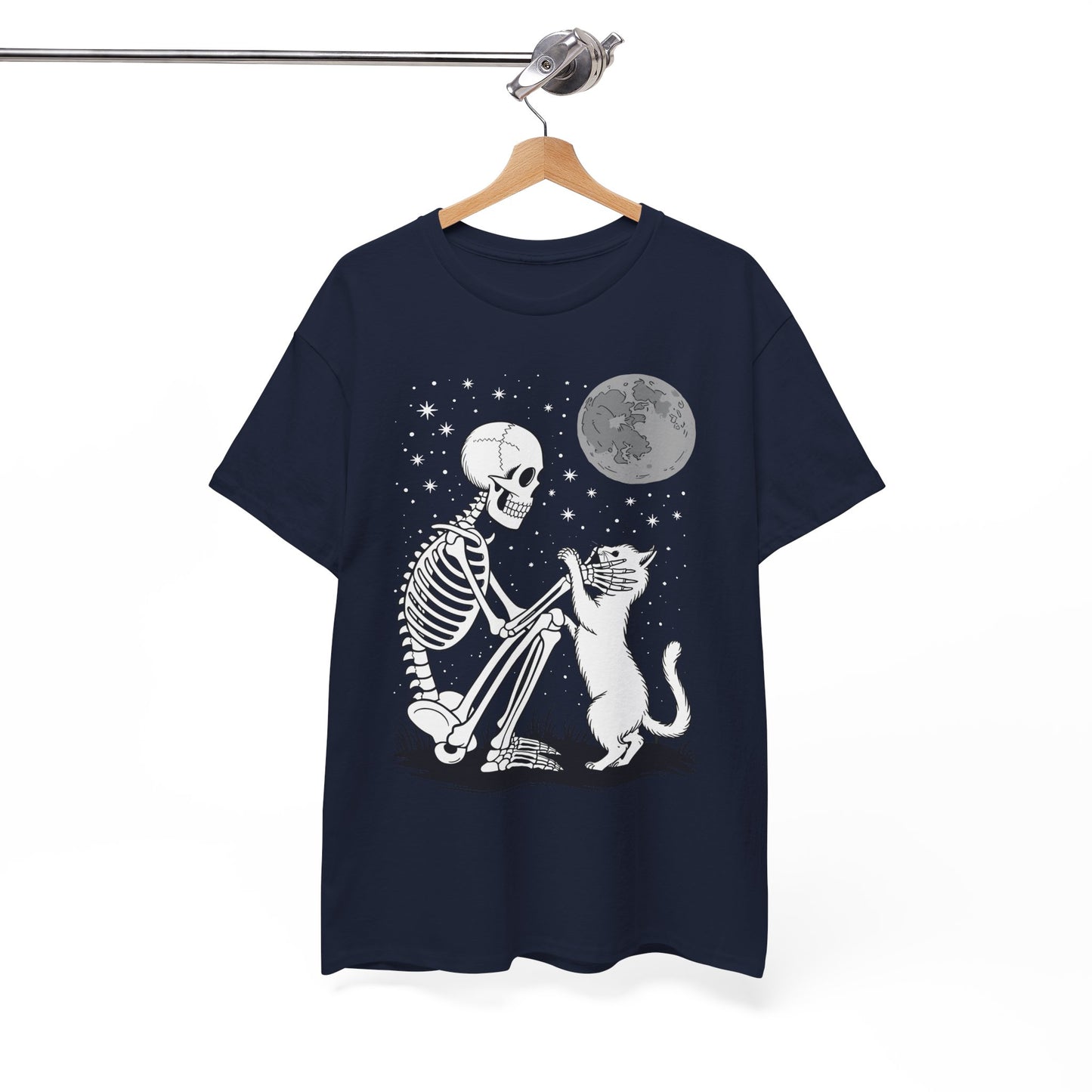 Skeleton Cat Skull Kitty Cute Goth Halloween Men Women T-Shirt