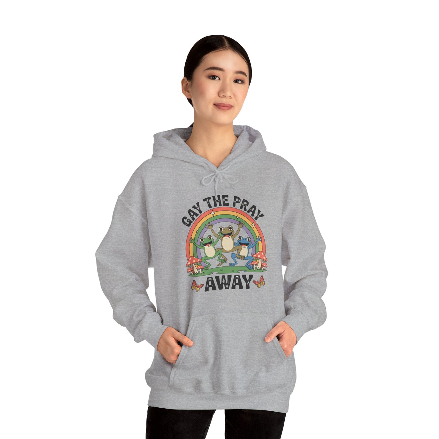 Gay The Pray Away Rainbow LGBT Pride Funny Meme Frogs Hoodie
