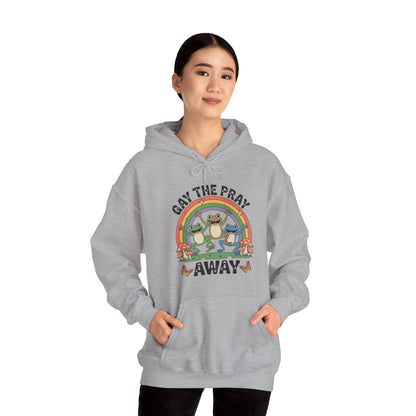 Gay The Pray Away Rainbow LGBT Pride Funny Meme Frogs Hoodie