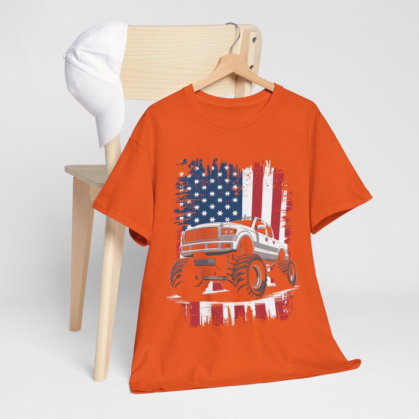 Monster Truck USA Flag American T-Shirt