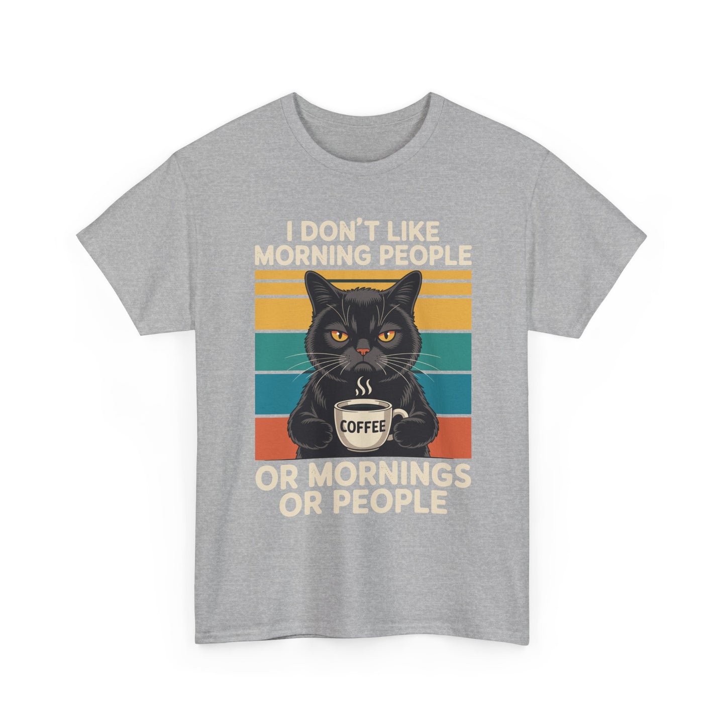 I Hate Morning People And Mornings And People Coffee Cat T-Shirt
