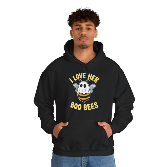 I Love Her Boo Bees Couples Halloween Adult Costume His Men Hoodie